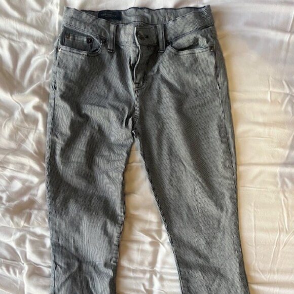 NWOT J Crew Toothpick Black/White Striped Pants size 26 - Picture 1 of 3